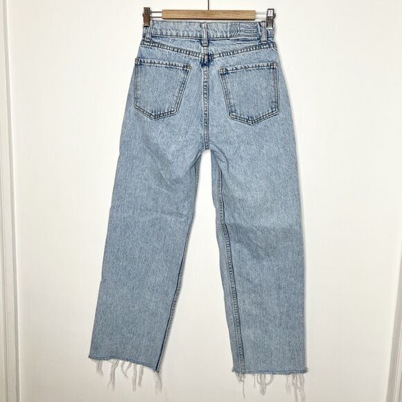Revice Straight Leg High Rise Raw Hem Jeans Women’s 26 Light Wash - Picture 6 of 8